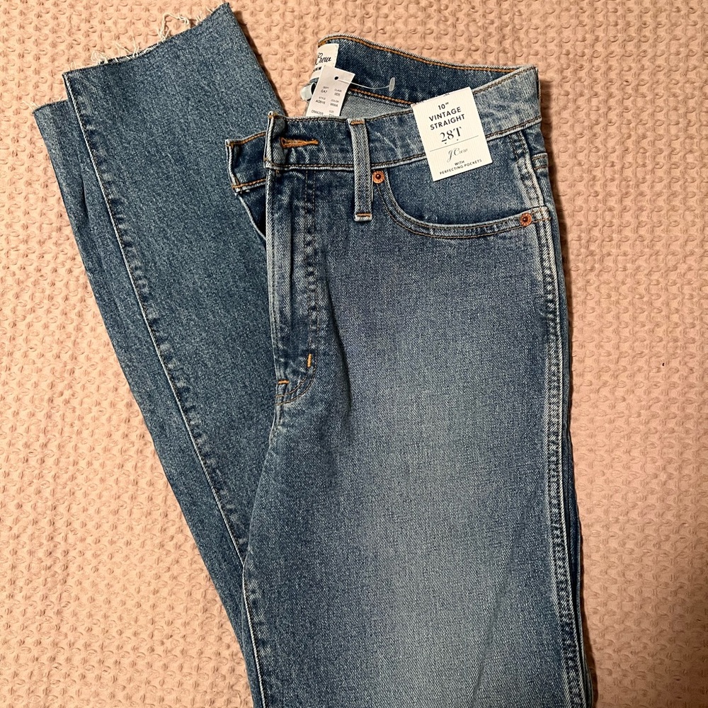 J. Crew 10” Vintage Straight Jeans 28T